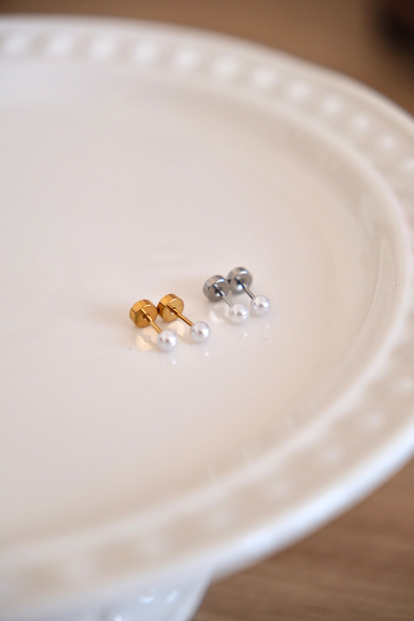 Stud perle blanche