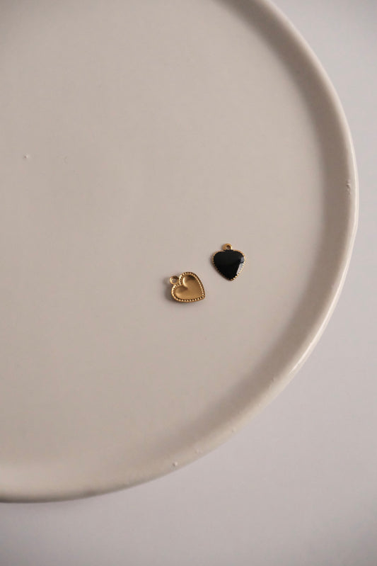 Charm - Coeur noir et or