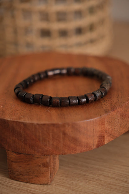 Bracelet billes de bois