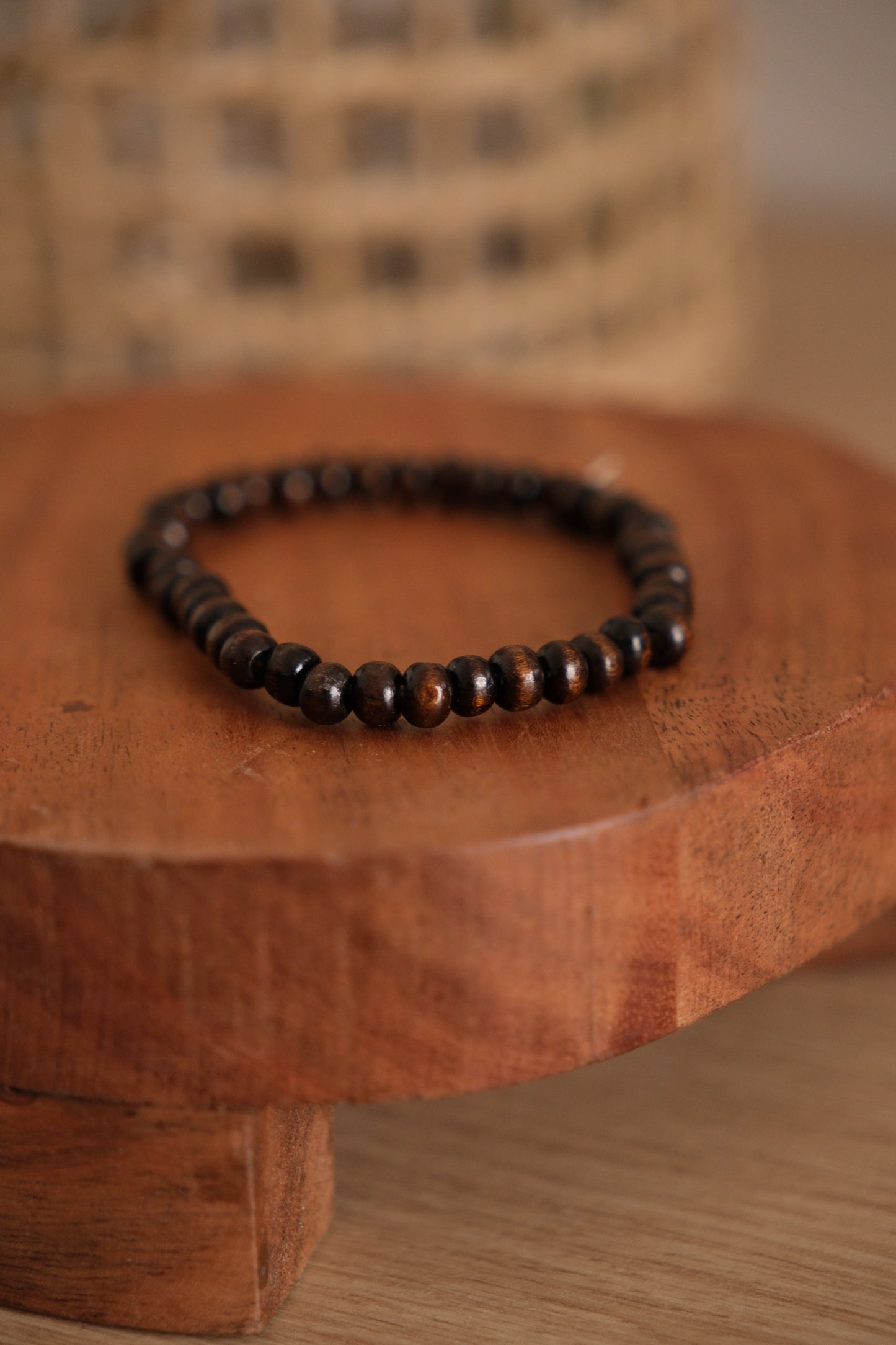 Bracelet billes de bois