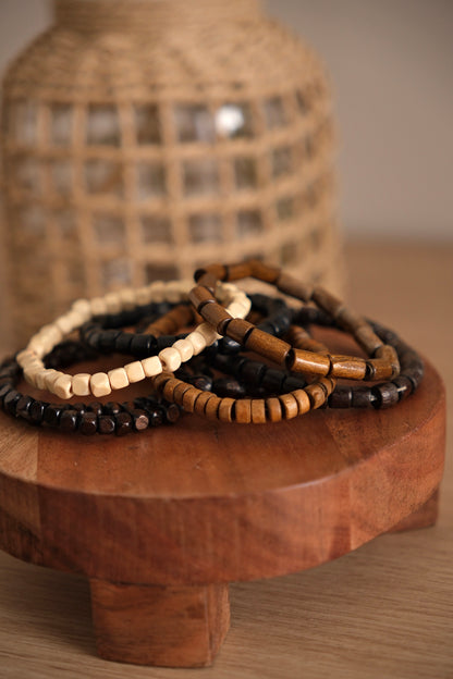 Bracelet billes de bois