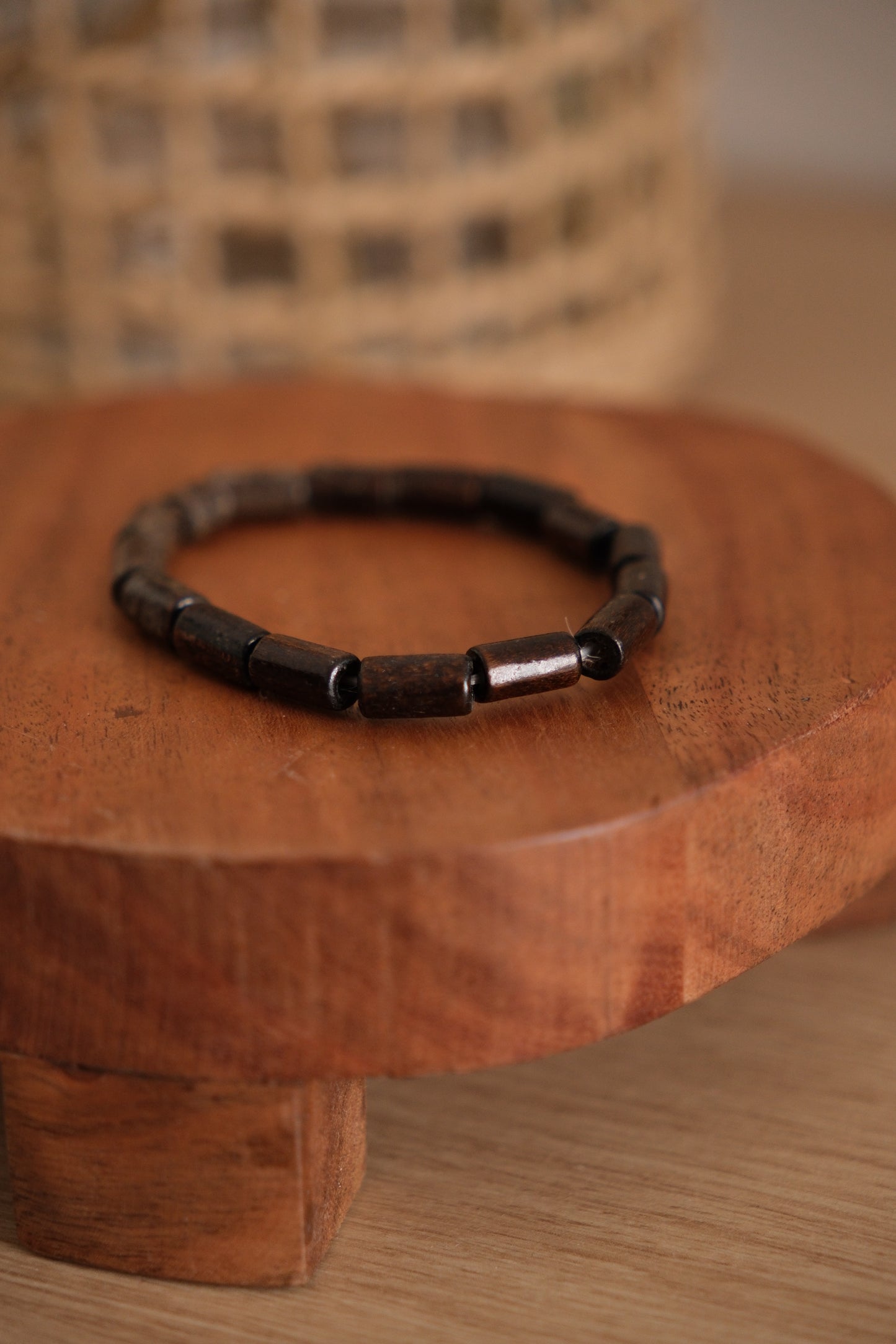 Bracelet billes de bois