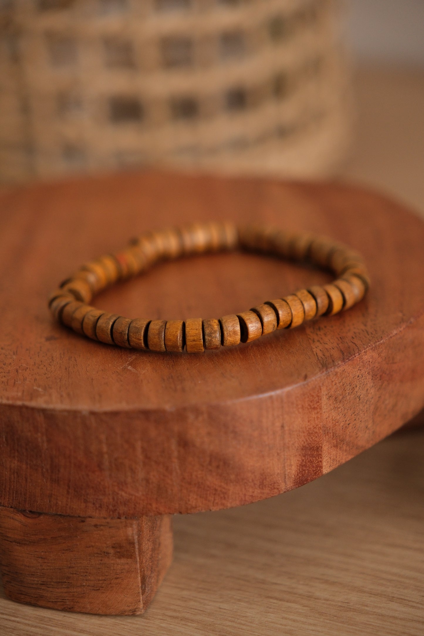 Bracelet billes de bois