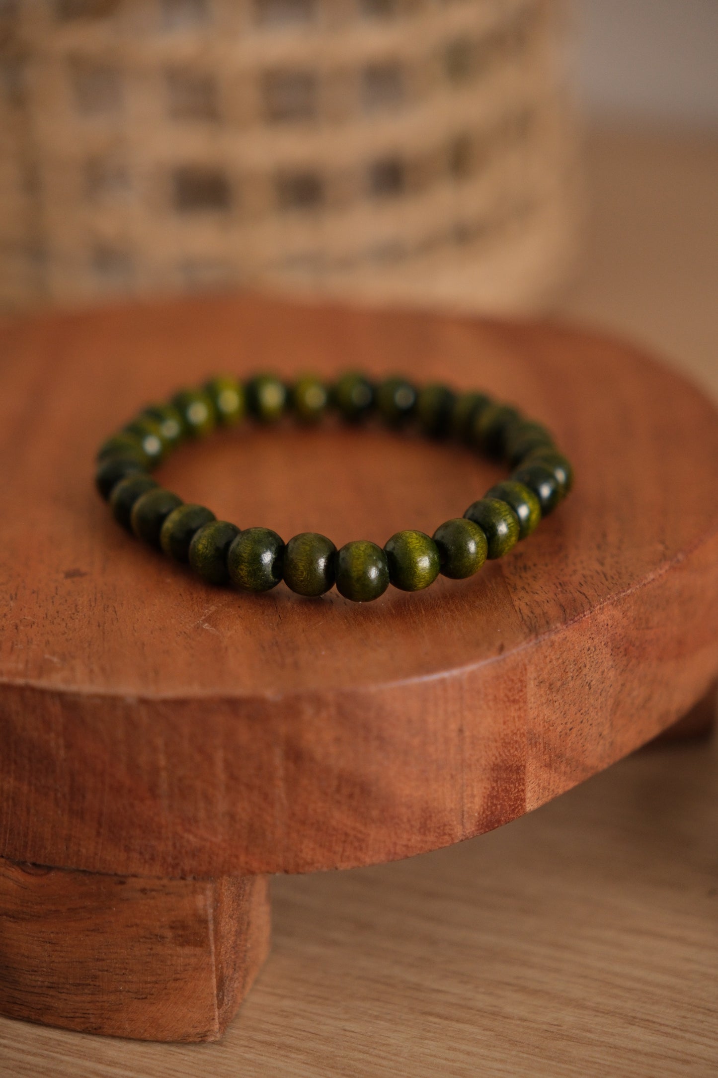 Bracelet billes de bois