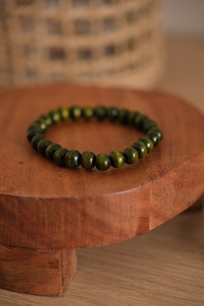 Bracelet billes de bois