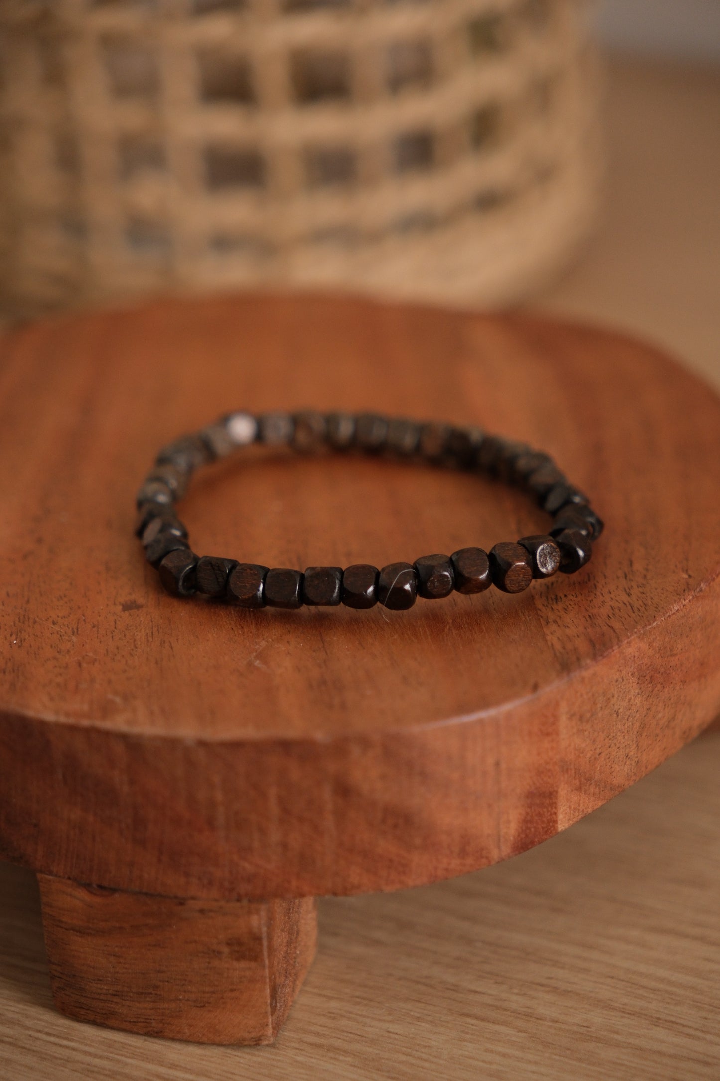 Bracelet billes de bois