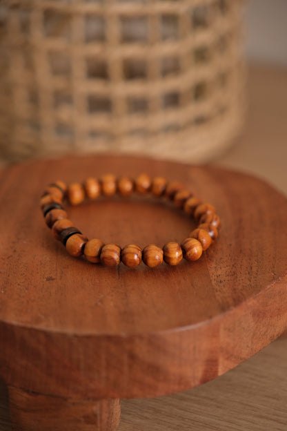 Bracelet billes de bois