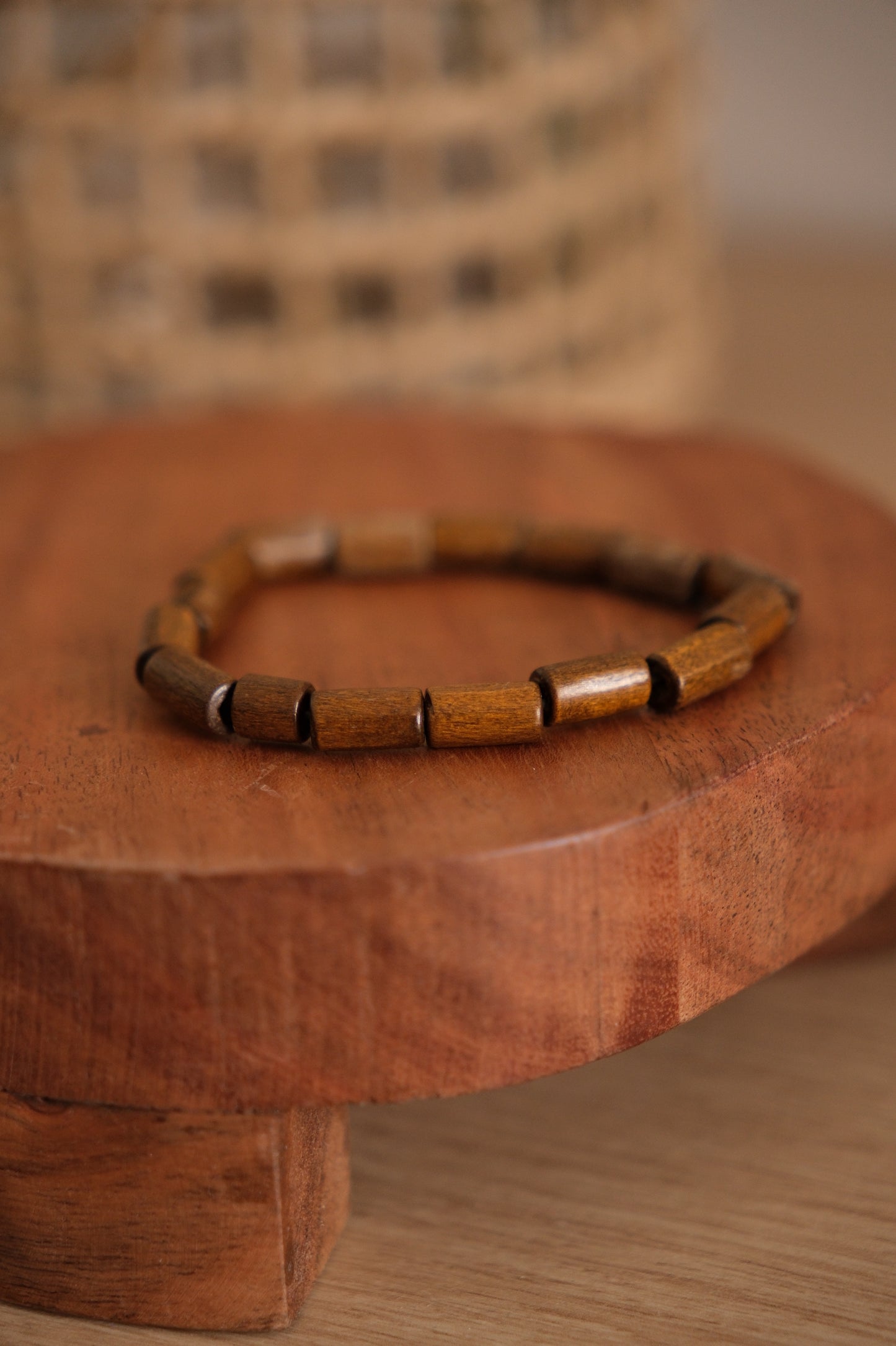Bracelet billes de bois