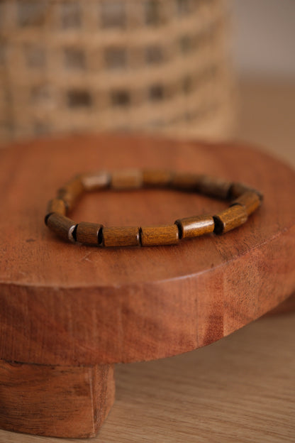 Bracelet billes de bois