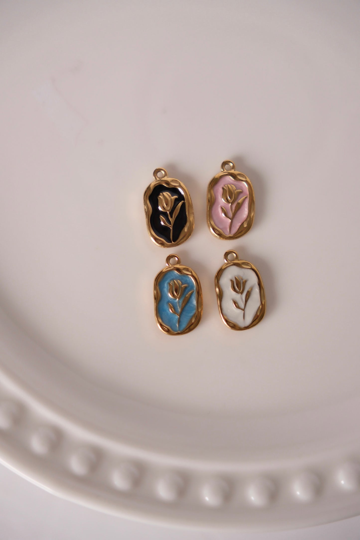 Charms - Plaque fleurs