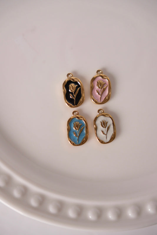 Charms - Plaque fleurs