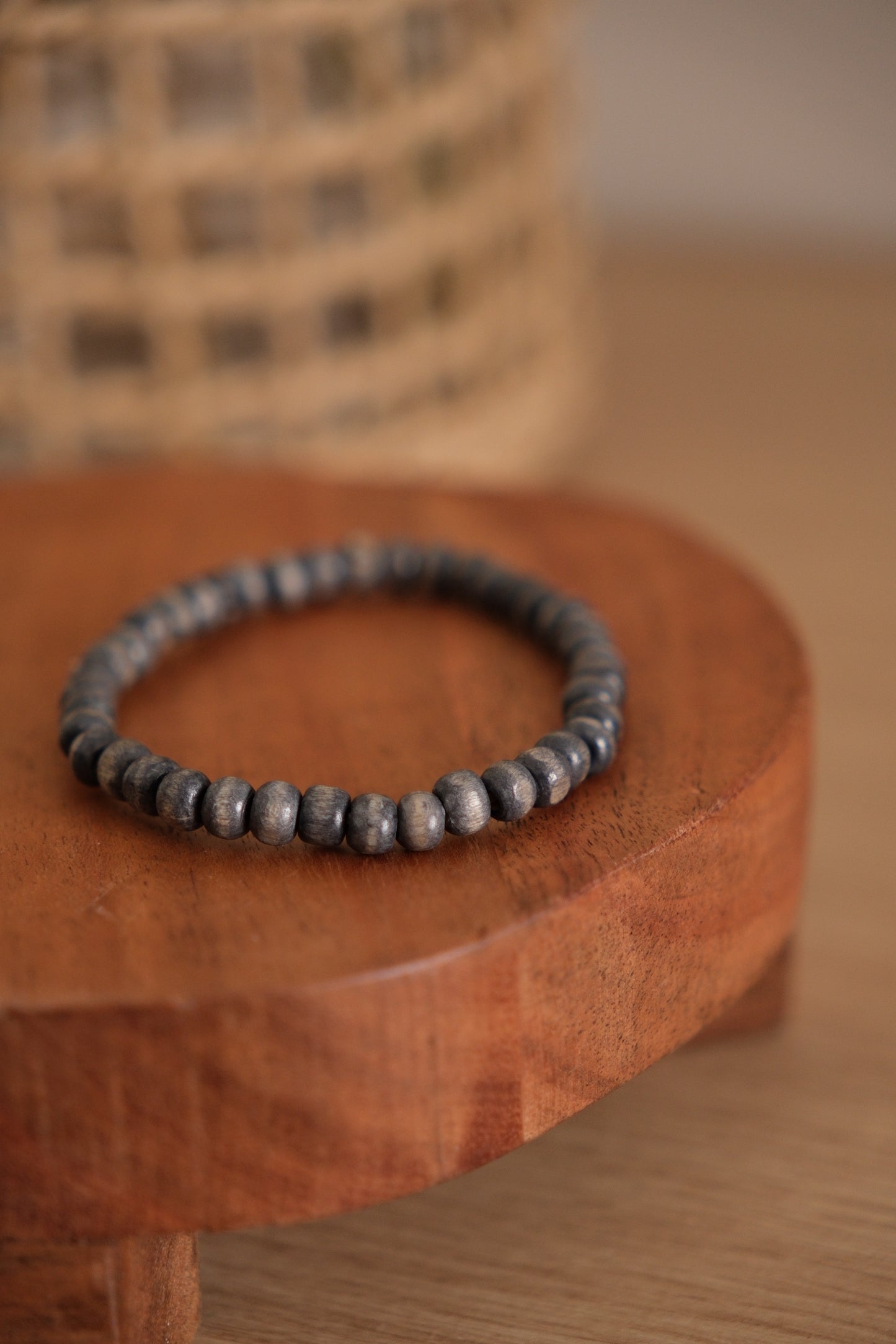 Bracelet billes de bois