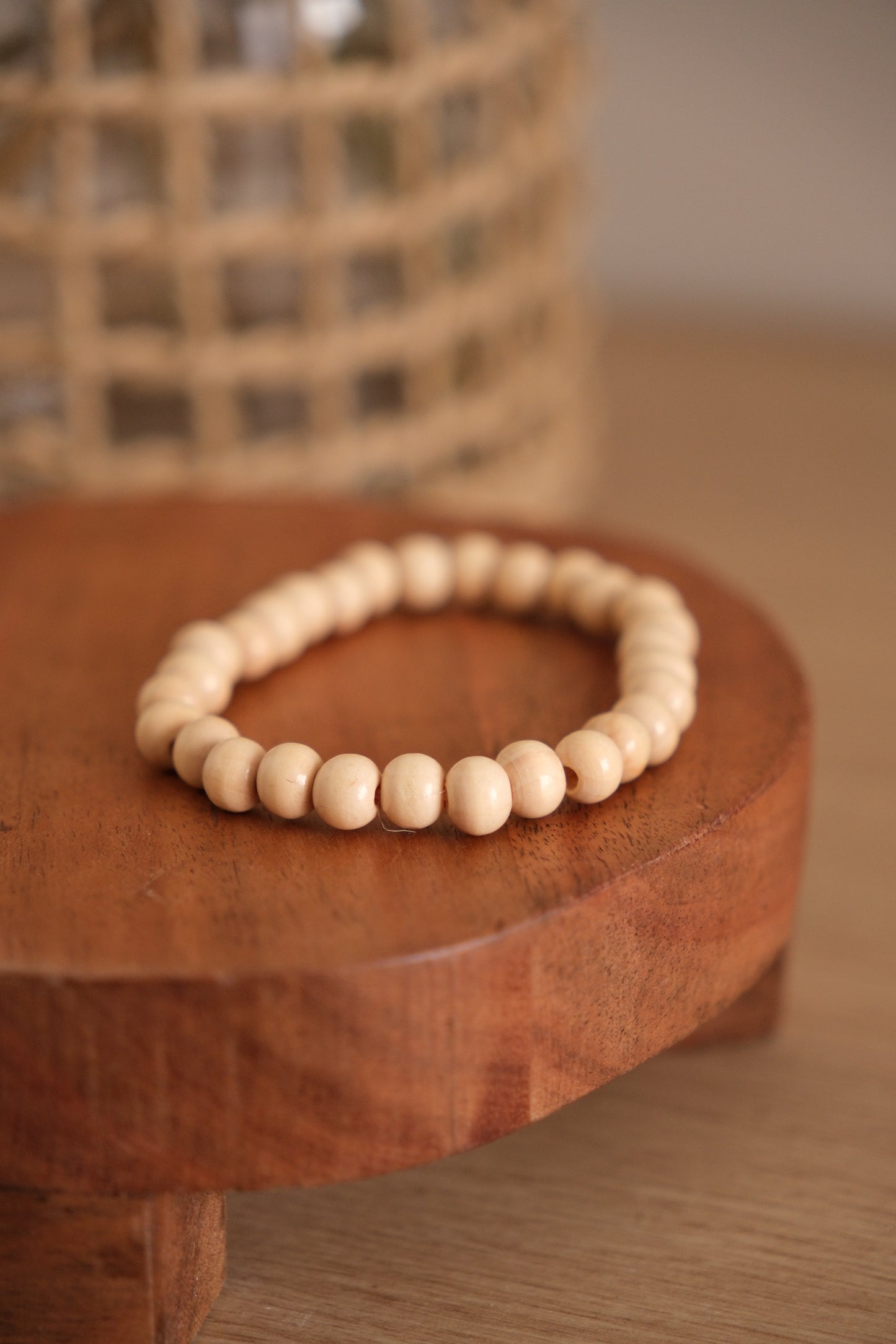 Bracelet billes de bois
