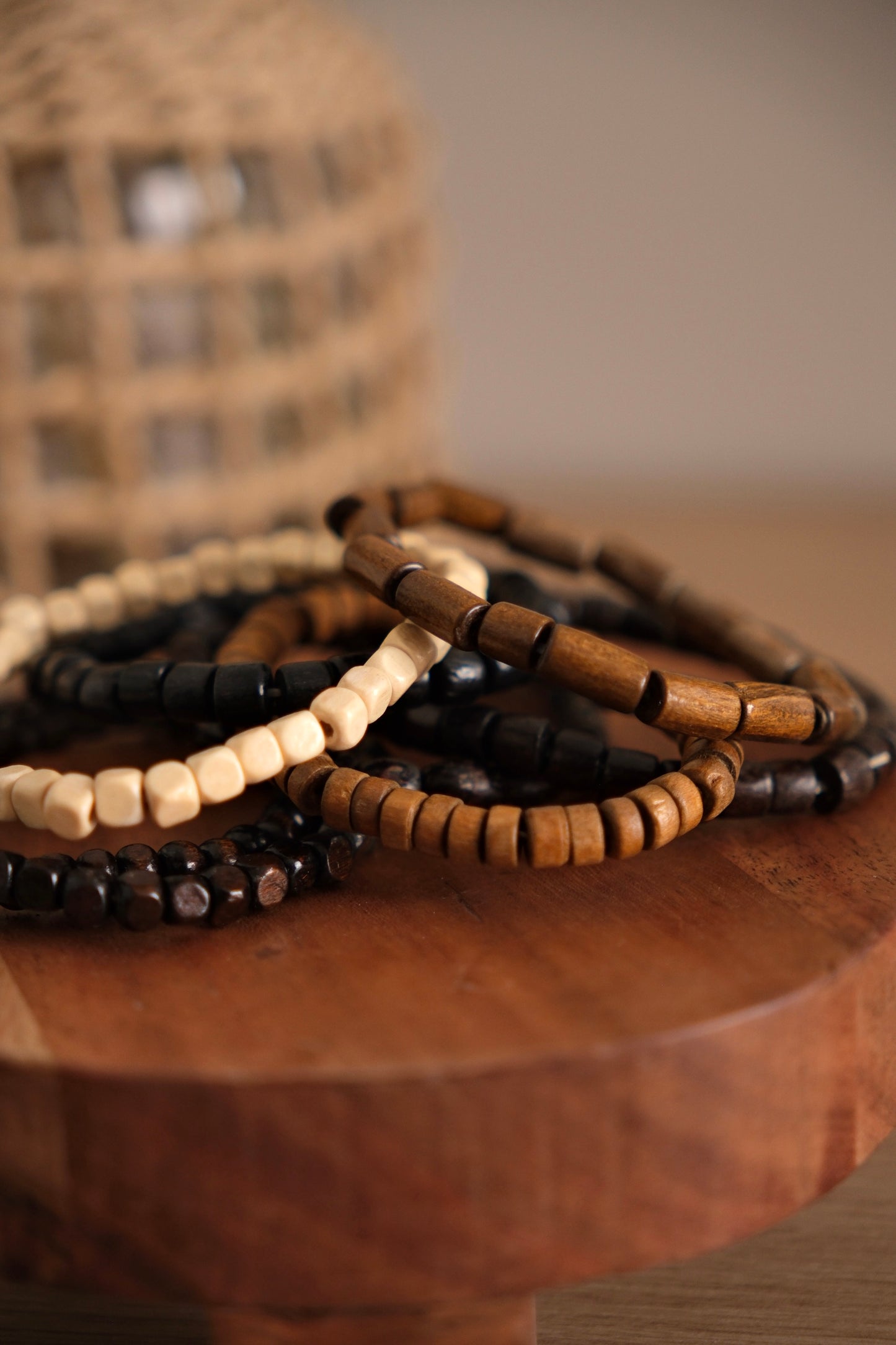 Bracelet billes de bois