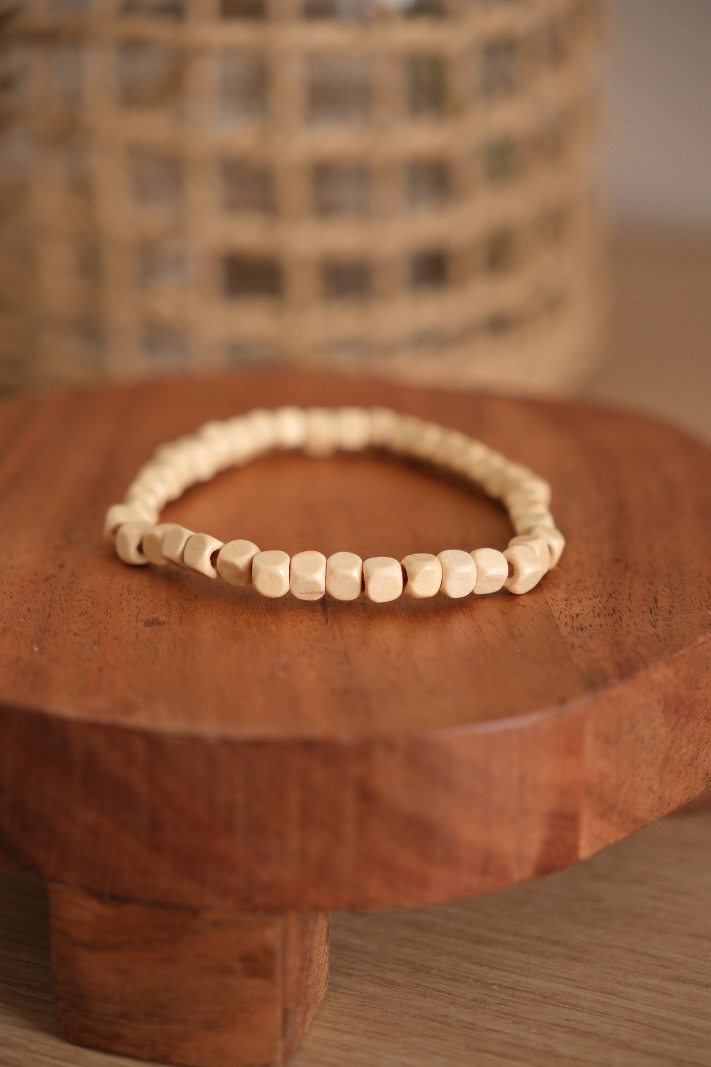 Bracelet billes de bois