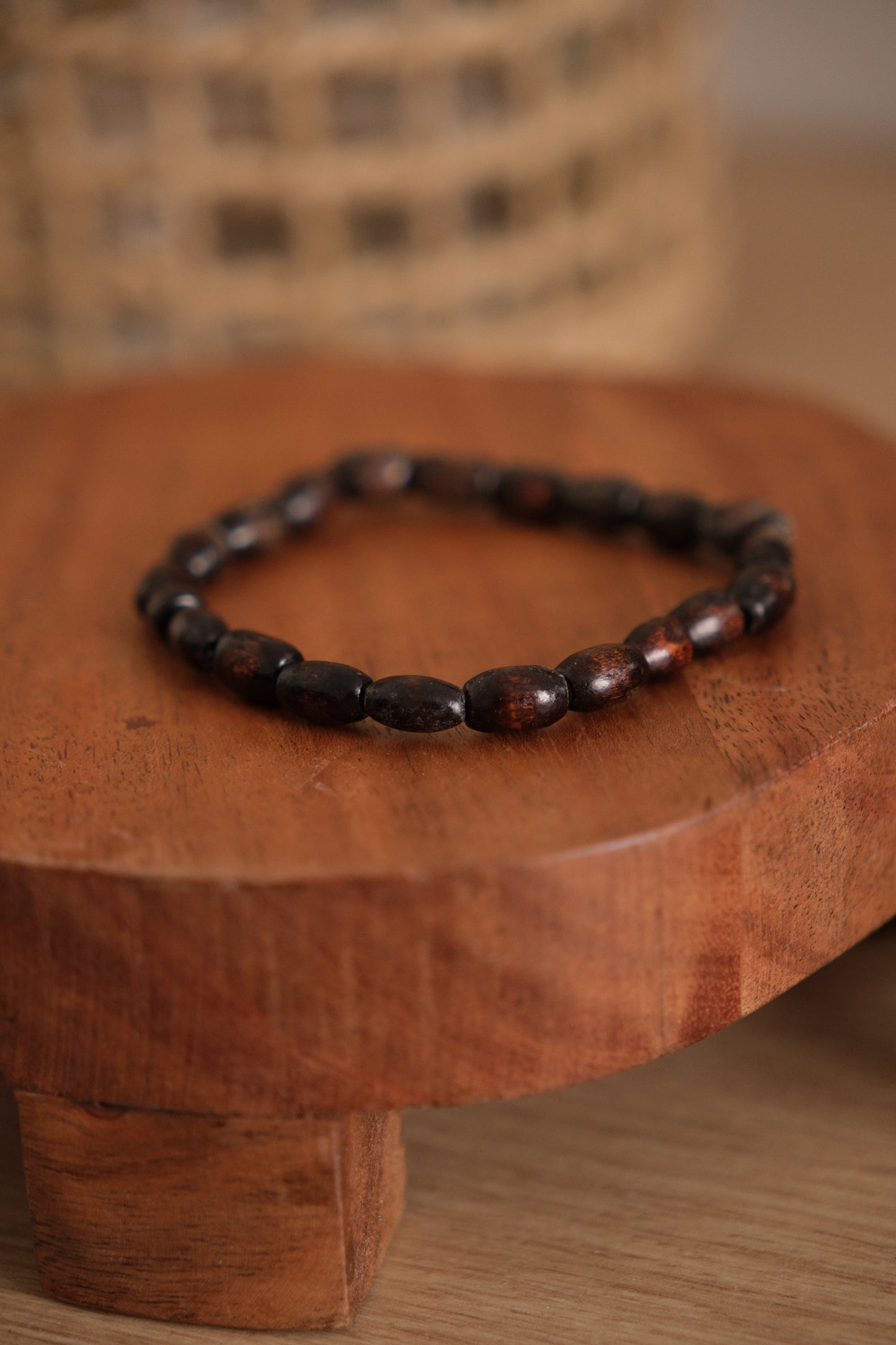 Bracelet billes de bois