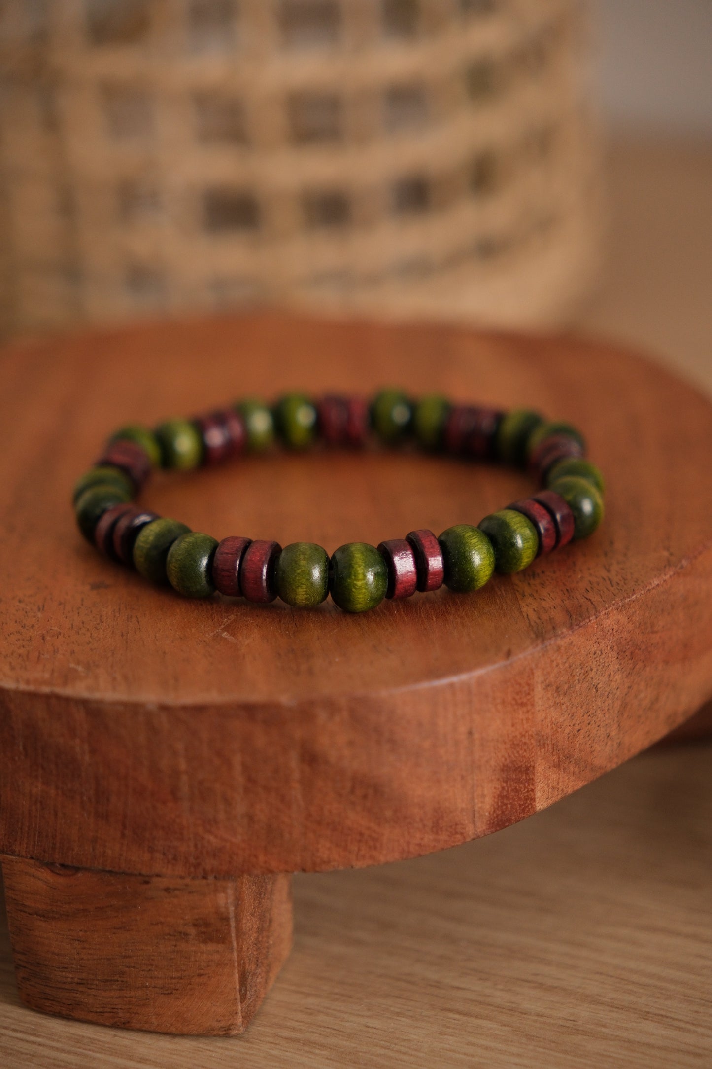 Bracelet billes de bois