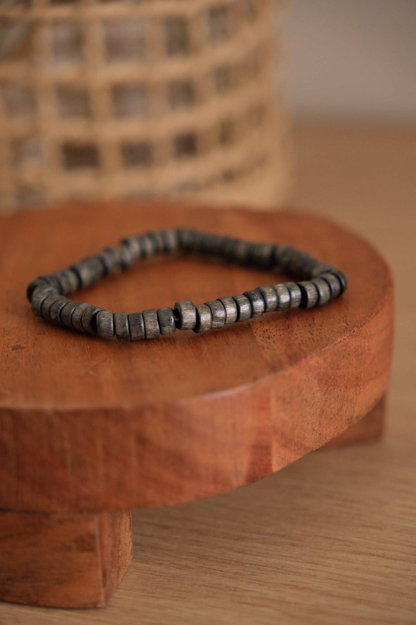 Bracelet billes de bois