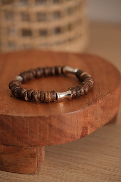 Bracelet billes de bois