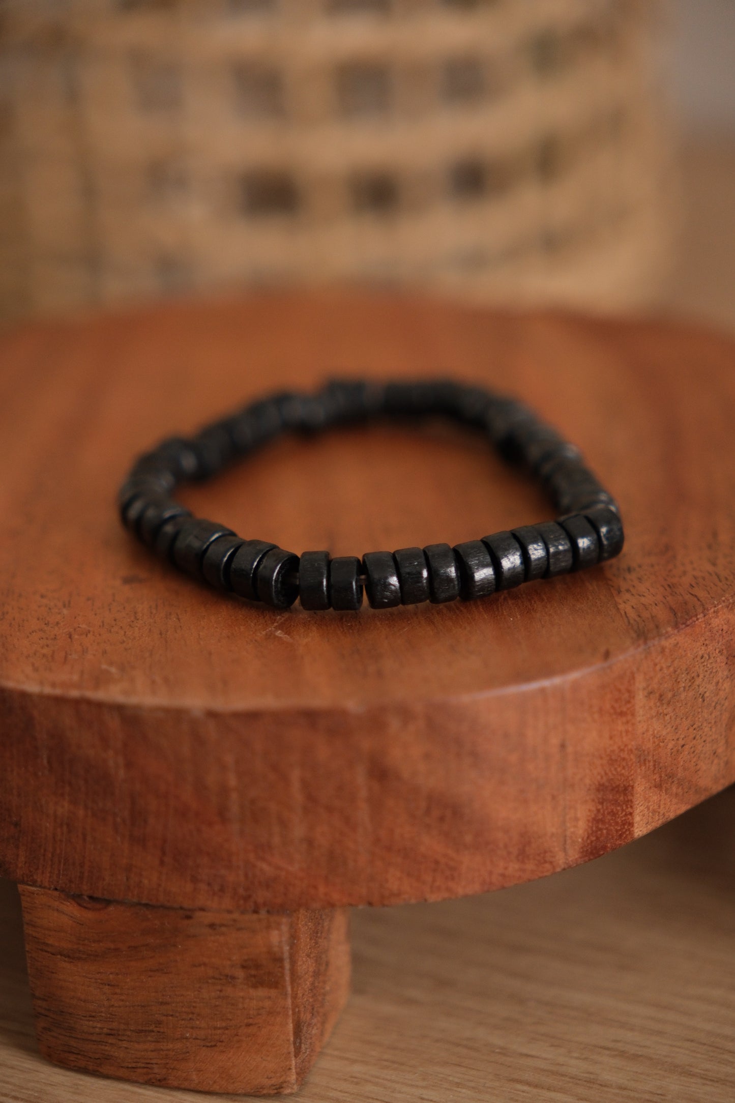 Bracelet billes de bois
