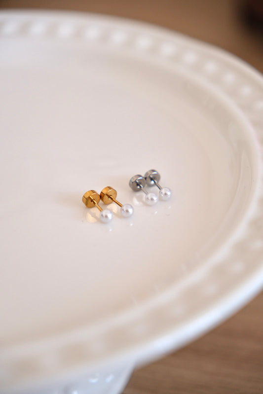 Stud perle blanche