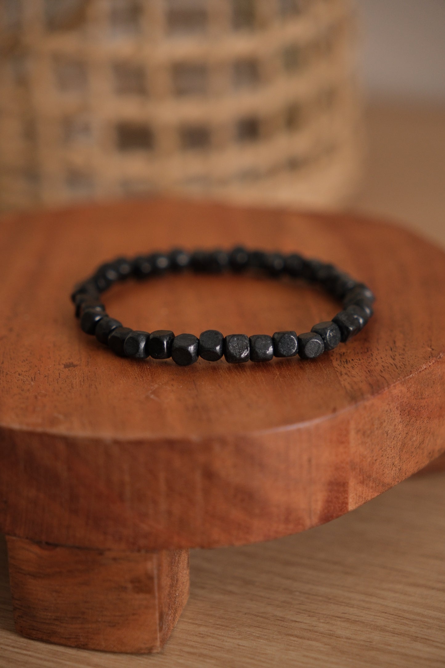 Bracelet billes de bois