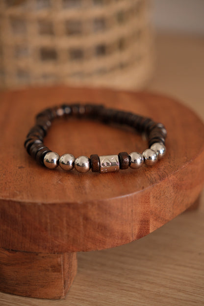 Bracelet billes de bois